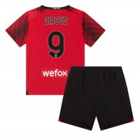 AC Milan Olivier Giroud #9 Replika babykläder Hemmaställ Barn 2023-24 Kortärmad (+ korta byxor)